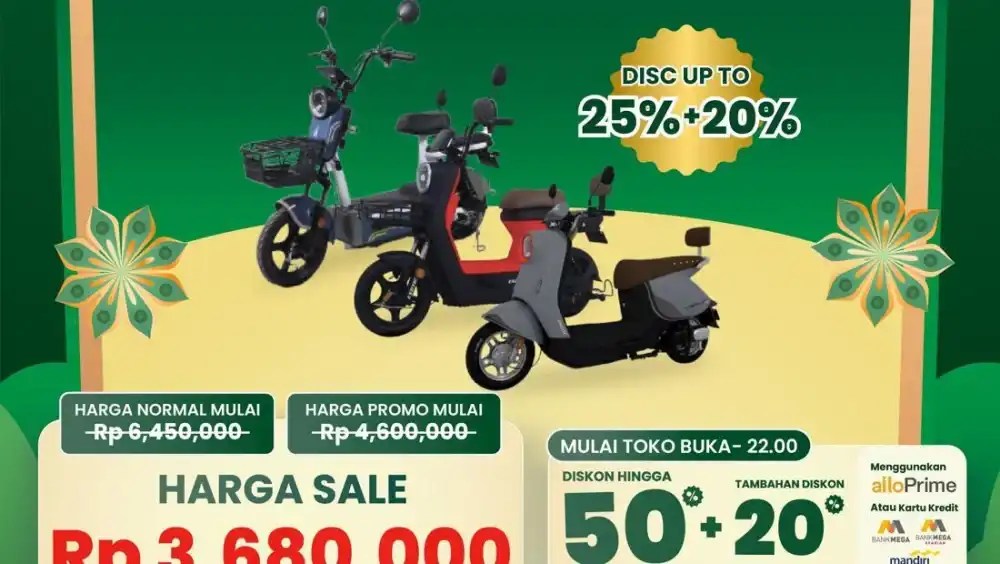 Sepeda Listrik Diskonnya hingga 75% di Transmart Full Day Sale