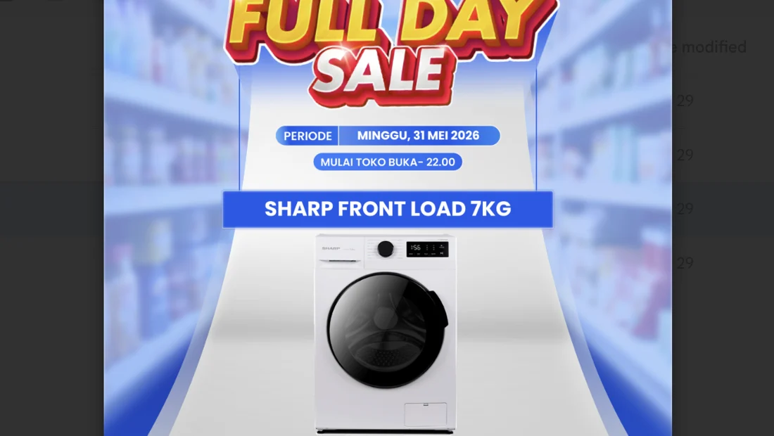 Mesin Cuci Sharp Front Load Diskon Besar di Transmart Full Day Sale