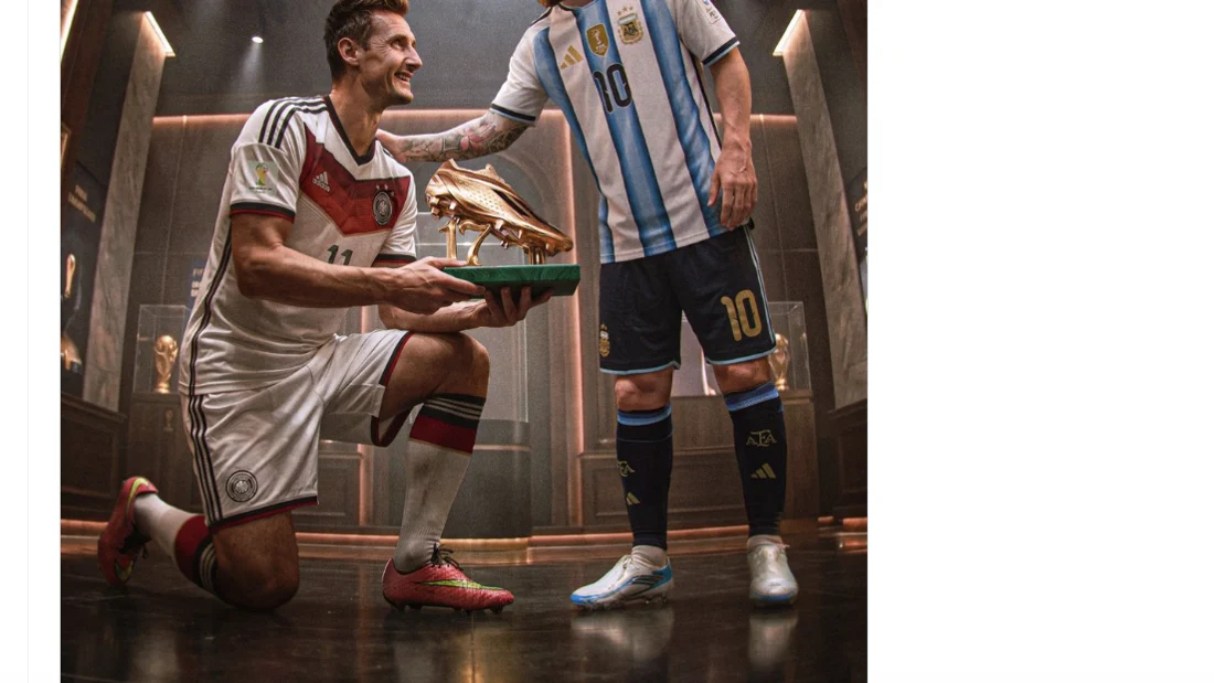 Meme Lionel Messi Dikasih Mahkota oleh Miroslav Klose