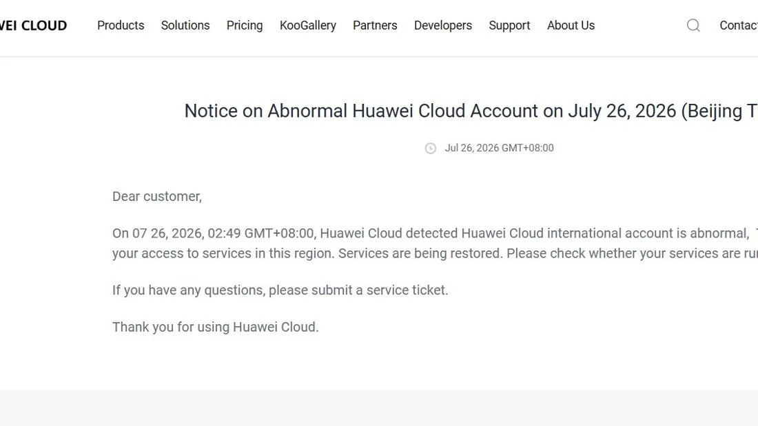 Huawei Cloud Tumbang Masif Global, Termasuk Indonesia Alami Gangguan