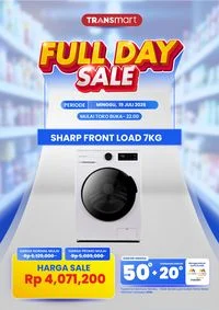 Mesin Cuci Sharp Front Load 7kg Diskon Gede di Transmart Full Day Sale