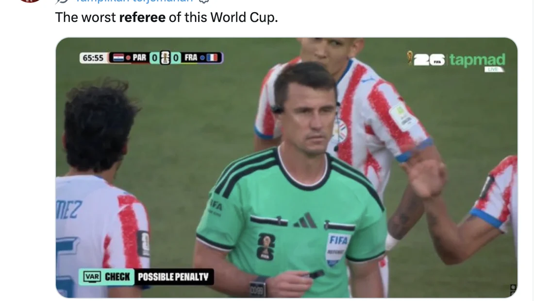 Wasit Prancis vs Paraguay Banjir Kecaman di Media Sosial