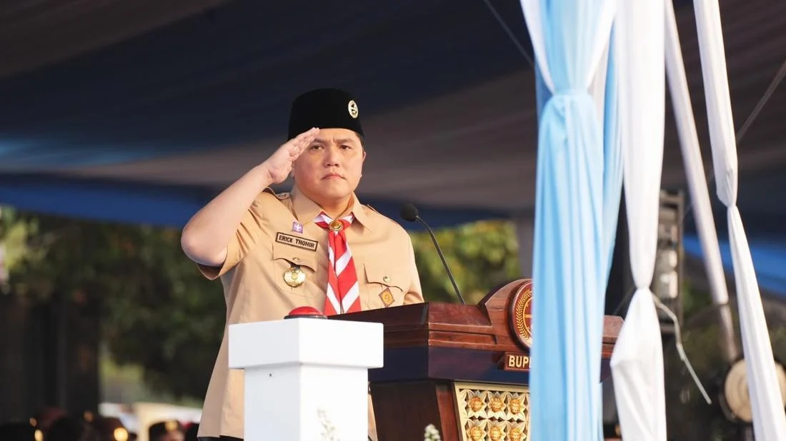 Jelang HUT RI, Menpora Erick Thohir Ajak Pramuka Jaga Persatuan dan Siapkan Indonesia Emas 2045